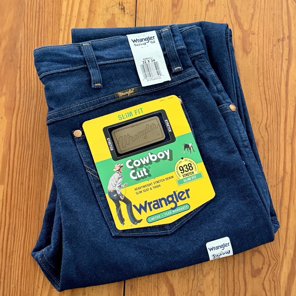 Men's Wrangler® Cowboy Cut® Stretch Slim Fit‎ Indigo Stretch Jean 938NAV 32x34